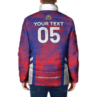 Custom Les Grenadiers Haiti Football Padded Jacket Tropical Vibes - Wonder Print Shop