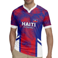 Custom Les Grenadiers Haiti Football Rugby Jersey Tropical Vibes - Wonder Print Shop