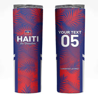 Custom Les Grenadiers Haiti Football Skinny Tumbler Tropical Vibes - Wonder Print Shop