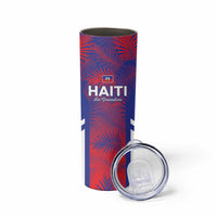 Custom Les Grenadiers Haiti Football Skinny Tumbler Tropical Vibes - Wonder Print Shop