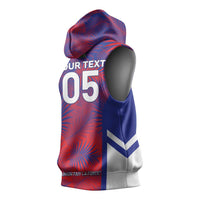 Custom Les Grenadiers Haiti Football Sleeveless Hoodie Tropical Vibes - Wonder Print Shop