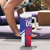 Custom Les Grenadiers Haiti Football Tumbler With Handle Tropical Vibes - Wonder Print Shop