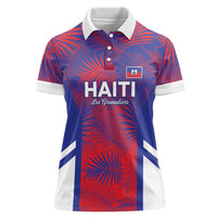 Custom Les Grenadiers Haiti Football Women Polo Shirt Tropical Vibes - Wonder Print Shop