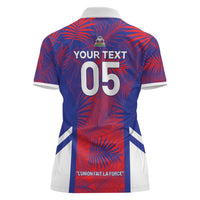 Custom Les Grenadiers Haiti Football Women Polo Shirt Tropical Vibes - Wonder Print Shop