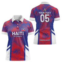 Custom Les Grenadiers Haiti Football Women Polo Shirt Tropical Vibes - Wonder Print Shop