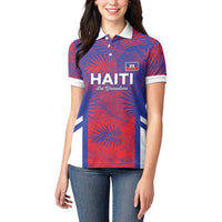 Custom Les Grenadiers Haiti Football Women Polo Shirt Tropical Vibes - Wonder Print Shop
