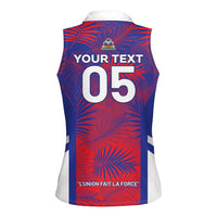 Custom Les Grenadiers Haiti Football Women Sleeveless Polo Shirt Tropical Vibes - Wonder Print Shop