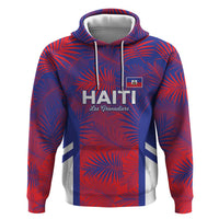 Custom Les Grenadiers Haiti Football Zip Hoodie Tropical Vibes - Wonder Print Shop