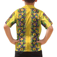 Aloha Hawaii Mardi Gras Kid Hawaiian Shirt Gold Style