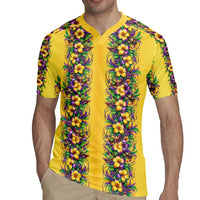 Aloha Hawaii Mardi Gras Rugby Jersey Gold Style