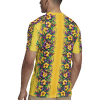 Aloha Hawaii Mardi Gras Rugby Jersey Gold Style