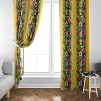 Aloha Hawaii Mardi Gras Window Curtain Gold Style