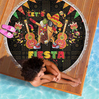 Mexico Cinco De Mayo Beach Blanket Let's Fiesta Dabbing Taco
