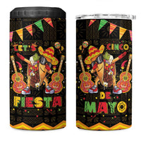 Mexico Cinco De Mayo 4 in 1 Can Cooler Tumbler Let's Fiesta Dabbing Taco