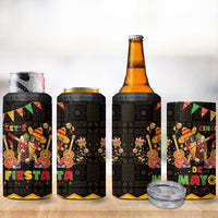 Mexico Cinco De Mayo 4 in 1 Can Cooler Tumbler Let's Fiesta Dabbing Taco
