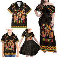 Mexico Cinco De Mayo Family Matching Off Shoulder Maxi Dress and Hawaiian Shirt Let's Fiesta Dabbing Taco