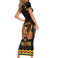 Mexico Cinco De Mayo Family Matching Short Sleeve Bodycon Dress and Hawaiian Shirt Let's Fiesta Dabbing Taco