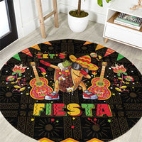 Mexico Cinco De Mayo Round Carpet Let's Fiesta Dabbing Taco