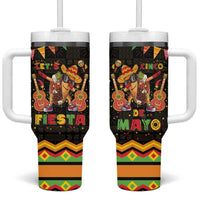 Mexico Cinco De Mayo Tumbler With Handle Let's Fiesta Dabbing Taco