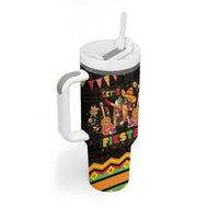 Mexico Cinco De Mayo Tumbler With Handle Let's Fiesta Dabbing Taco