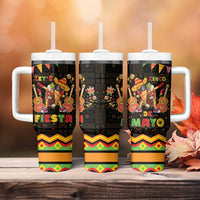 Mexico Cinco De Mayo Tumbler With Handle Let's Fiesta Dabbing Taco