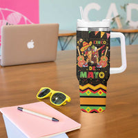 Mexico Cinco De Mayo Tumbler With Handle Let's Fiesta Dabbing Taco
