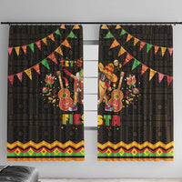 Mexico Cinco De Mayo Window Curtain Let's Fiesta Dabbing Taco