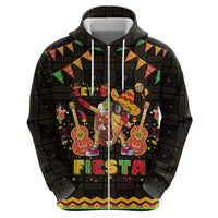 Mexico Cinco De Mayo Zip Hoodie Let's Fiesta Dabbing Taco
