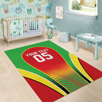 Custom Guyana 2026 Cricket Area Rug Come On Warriors