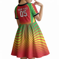 Custom Guyana 2026 Cricket Kid Short Sleeve Dress Come On Warriors
