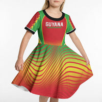 Custom Guyana 2026 Cricket Kid Short Sleeve Dress Come On Warriors