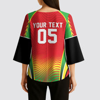 Custom Guyana 2026 Cricket Kimono Sleeve Blouse Come On Warriors