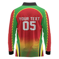 Custom Guyana 2026 Cricket Long Sleeve Polo Shirt Come On Warriors