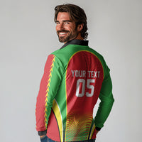 Custom Guyana 2026 Cricket Long Sleeve Polo Shirt Come On Warriors