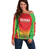 Custom Guyana 2026 Cricket Off Shoulder Sweater Come On Warriors