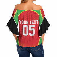 Custom Guyana 2026 Cricket Off Shoulder Wrap Waist Top Come On Warriors