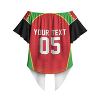 Custom Guyana 2026 Cricket Off Shoulder Wrap Waist Top Come On Warriors