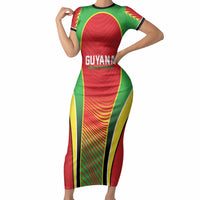 Custom Guyana 2026 Cricket Short Sleeve Bodycon Dress Come On Warriors