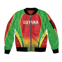 Custom Guyana 2026 Cricket Sleeve Zip Bomber Jacket Come On Warriors