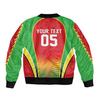 Custom Guyana 2026 Cricket Sleeve Zip Bomber Jacket Come On Warriors
