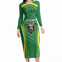 Custom Jamaica 2026 Cricket Long Sleeve Bodycon Dress Go Champions