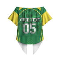 Custom Jamaica 2026 Cricket Off Shoulder Wrap Waist Top Go Champions