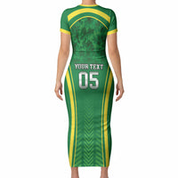 Custom Jamaica 2026 Cricket Short Sleeve Bodycon Dress Go Champions