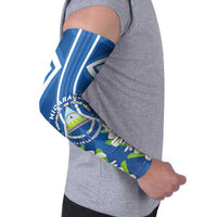 Nicaragua Independence Day 1821 Arm Sleeves Coat Of Arms With Plumeria - Wonder Print Shop