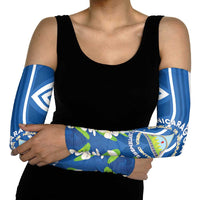 Nicaragua Independence Day 1821 Arm Sleeves Coat Of Arms With Plumeria - Wonder Print Shop