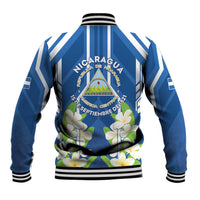 Nicaragua Independence Day 1821 Baseball Jacket Coat Of Arms With Plumeria - Wonder Print Shop