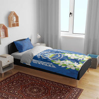 Nicaragua Independence Day 1821 Bedding Set Coat Of Arms With Plumeria - Wonder Print Shop