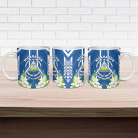 Nicaragua Independence Day 1821 Ceramic Mug Coat Of Arms With Plumeria - Wonder Print Shop