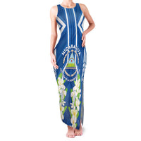 Nicaragua Independence Day 1821 Family Matching Tank Maxi Dress and Hawaiian Shirt Coat Of Arms With Plumeria - Wonder Print Shop