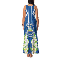 Nicaragua Independence Day 1821 Family Matching Tank Maxi Dress and Hawaiian Shirt Coat Of Arms With Plumeria - Wonder Print Shop